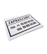 Godziny otwarcia 30x20 cm / W05