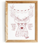 plakat-swiateczny-z-reniferem