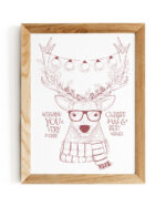 plakat-swiateczny-z-reniferem