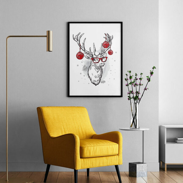 plakat-swiateczny-renifer