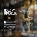 Godziny otwarcia 45x30cm / W03