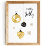 plakat-swiateczny-bombki-platki-holly-jolly