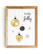 plakat-swiateczny-bombki-platki-holly-jolly