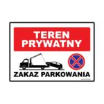 Naklejka TEREN PRYWATNY - ZAKAZ PARKOWANIA