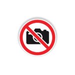 Naklejka informacyjna Zakaz fotografowania, robienia zdjęć W01D 10x10cm