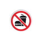 Naklejka informacyjna Zakaz wstępu z jedzeniem i piciem W01D 10x10cm