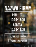 Naklejka z godzinami otwarcia - własny projekt - obrazek 2