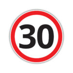 Naklejka informacyjna - Ograniczenie prędkości 30 km/h - 15x15cm