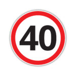 Naklejka informacyjna - Ograniczenie prędkości 40 km/h - 15x15cm