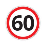 Naklejka informacyjna - Ograniczenie prędkości 60 km/h - 15x15cm