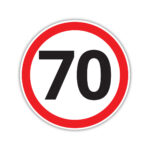 Naklejka informacyjna - Ograniczenie prędkości 70 km/h - 15x15cm