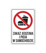 Naklejka - Zakaz jedzenia i picia w samochodzie - 10x15cm - obrazek 2