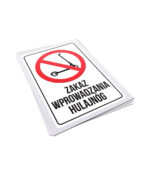 Naklejka - Zakaz wprowadzania hulajnóg - 10x15cm