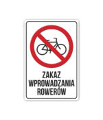 Naklejka - Zakaz wprowadzania rowerów - 10x15cm - obrazek 2