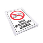 Naklejka - Zakaz wprowadzania rowerów - 10x15cm