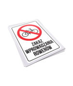 Naklejka - Zakaz wprowadzania rowerów - 10x15cm