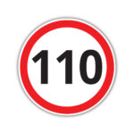 Naklejka informacyjna - Ograniczenie prędkości 110 km/h - 15x15cm