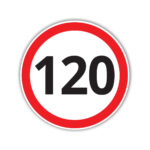 Naklejka informacyjna - Ograniczenie prędkości 120 km/h - 15x15cm