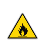 Naklejka ostrzegawcza - Materiały łatwopalne - 10x9cm - obrazek 2