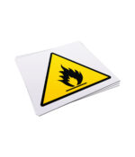 Naklejka ostrzegawcza - Materiały łatwopalne - 10x9cm