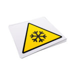 Naklejka ostrzegawcza - Uwaga! Niska temperatura - 10x9cm