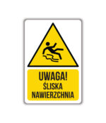 Naklejka ostrzegawcza - Uwaga! Śliska nawierzchnia - 8x12cm - obrazek 2