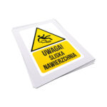 Naklejka ostrzegawcza - Uwaga! Śliska nawierzchnia - 8x12cm