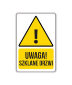 Naklejka ostrzegawcza - Uwaga! Szklane drzwi - 8x12cm - obrazek 2