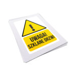 Naklejka ostrzegawcza - Uwaga! Szklane drzwi - 8x12cm