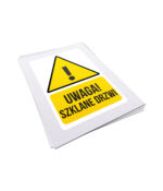 Naklejka ostrzegawcza - Uwaga! Szklane drzwi - 8x12cm