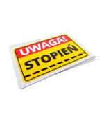 Naklejka - Uwaga! Stopień - 20x15cm