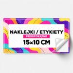 Naklejki i etykiety prostokątne 15×10 cm z własnym nadrukiem