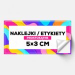 Naklejki i etykiety prostokątne 5×3 cm z własnym nadrukiem
