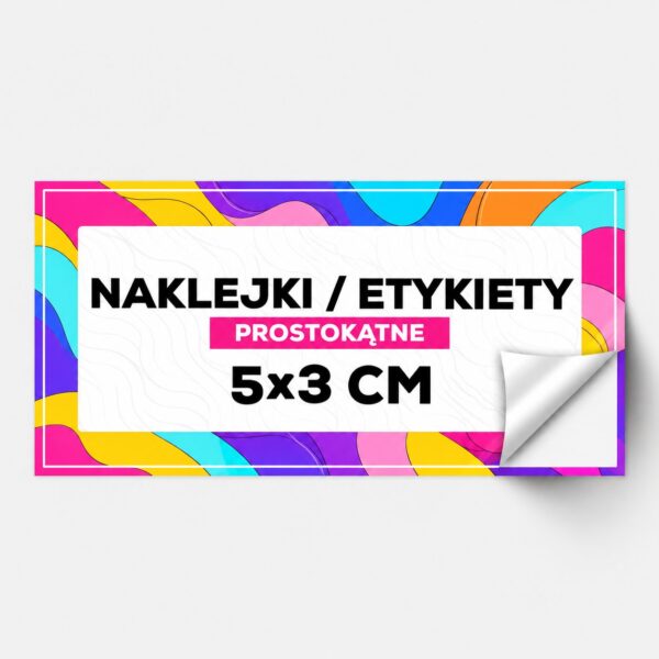 Naklejki i etykiety prostokątne 5×3 cm z własnym nadrukiem