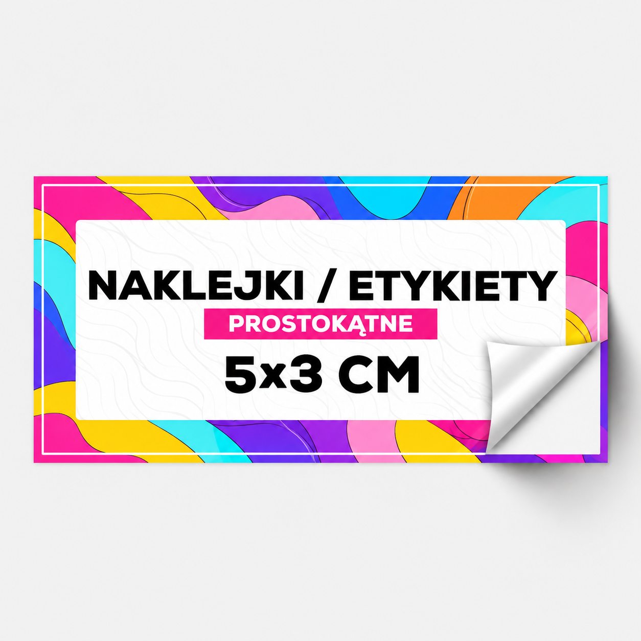 Naklejki prostokątne 5×3 cm Naklejki i etykiety prostokątne 5×3 cm z własnym nadrukiem
