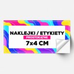 Naklejki i etykiety prostokątne 7×4 cm z własnym nadrukiem