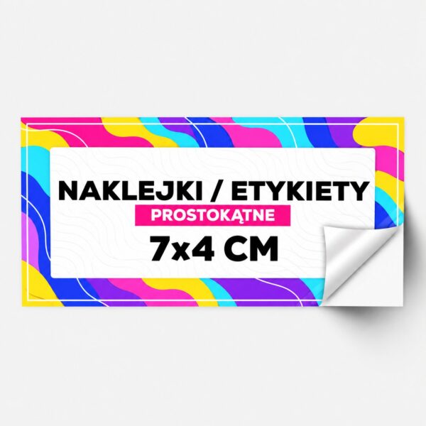 Naklejki i etykiety prostokątne 7×4 cm z własnym nadrukiem