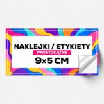 Naklejki i etykiety prostokątne 9×5 cm z własnym nadrukiem
